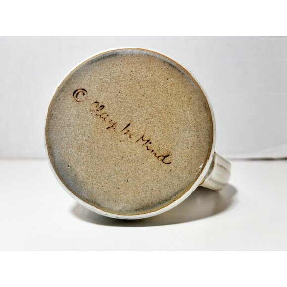 Nancy Stoneware Coffee Tea Souvenir Mug by Clay in Mind White Blue Gift - Picture 4 of 4